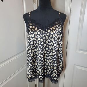 NWT Tiffany Lane Black Beige White Leopard Print Cami Women's Size Medium